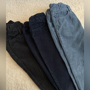 Corduroy Pants in Black, Navy, and Light Blue